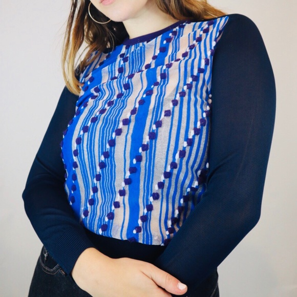 New Carven Mesh Sweater Top - Picture 1 of 4